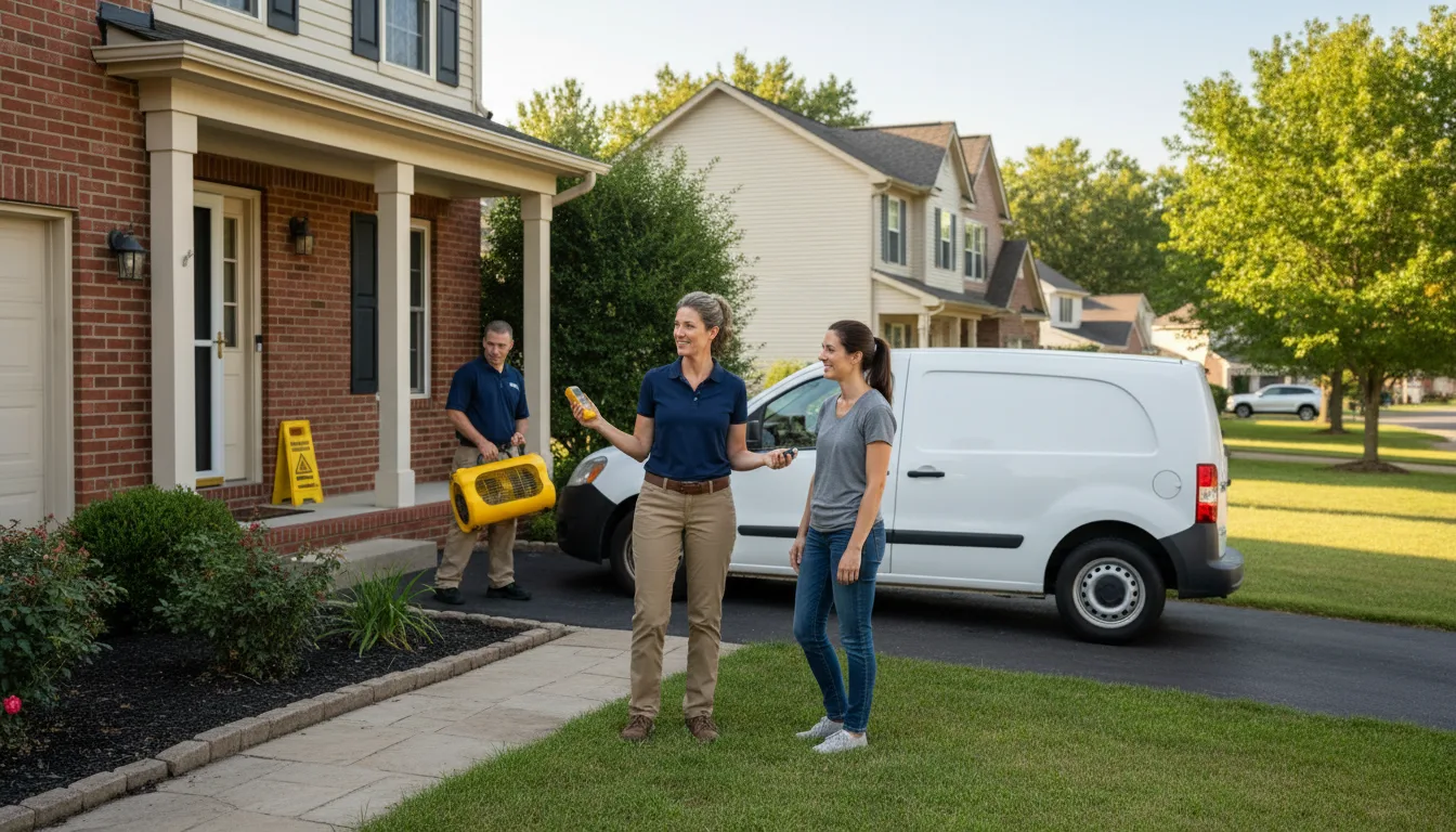 Residential water damage restoration in Farnhamville, IA